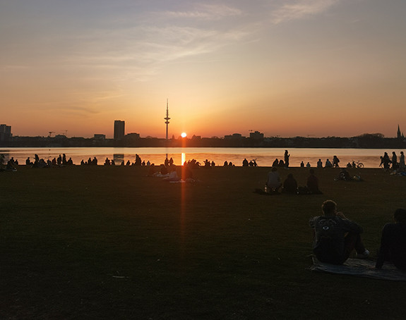 Sonnenuntergang Hamburg