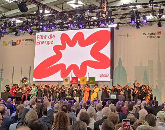 Bühnenauftritt auf der Hauptversammlung des Deutschen Städtetages in Hannover
