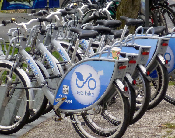 Foto: Abstellplatz mit Leihfahrraädern von nextbike