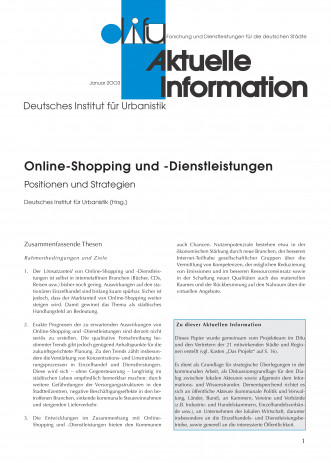 Cover: Online-Shopping und -Dienstleistungen