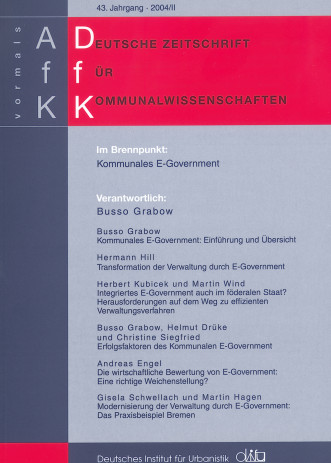 Cover: Kommunales E-Government