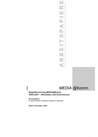 Cover: MEDIA@Komm: Begleitforschung 2000-2001 - Aktivitäten und Erkenntnisse