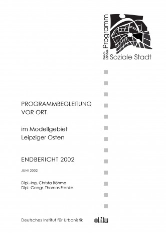 Cover: Programmbegleitung vor Ort im Modellgebiet Leipziger Osten. Endbericht