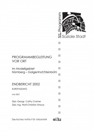 Cover: Programmbegleitung vor Ort im Modellgebiet Nürnberg - Galgenhof/Steinbühl