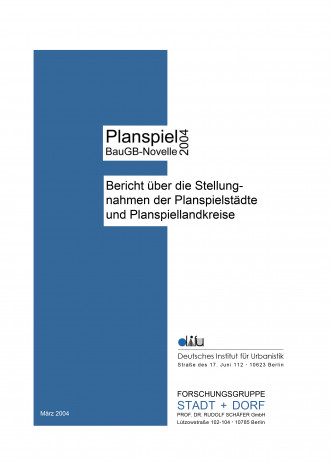 Cover: Planspiel BauGB-Novelle 2004