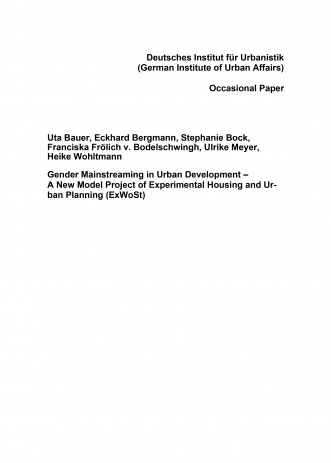 Cover: Gender Mainstreaming in Urban Development – A New Model Project of Experi