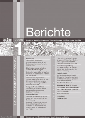 Cover: Difu-Berichte 1/2008