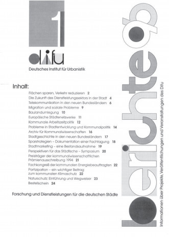 Cover: Difu-Berichte 1/1996