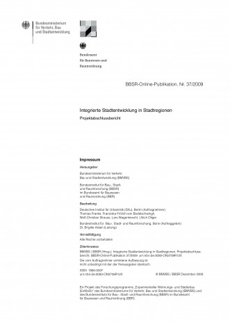 Cover: Integrierte Stadtentwicklung in Stadtregionen