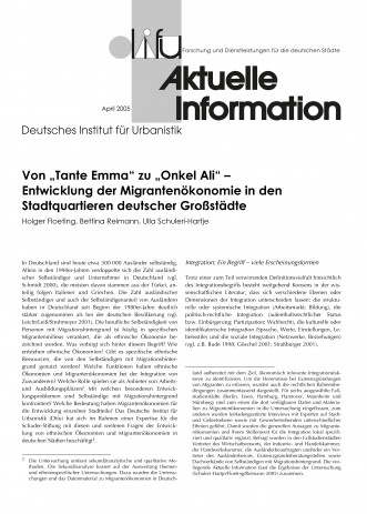 Cover: Von "Tante Emma" zu "Onkel Ali" - Entwicklung der Migrantenökonomie...