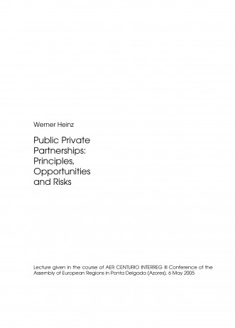 Cover: Public Private Partnerships: Principles, Opportunities and Risks
