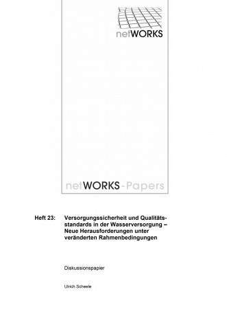 Cover: Versorgungssicherheit und Qualitätsstandards in der Wasserversorgung