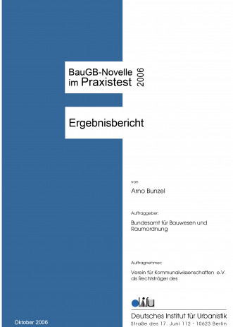 Cover: BauGB-Novelle 2006 im Praxistest