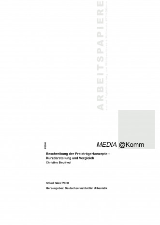 Cover: MEDIA@Komm. Beschreibung der Preisträgerkonzepte