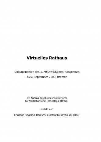 Cover: 1. MEDIA@Komm-Kongress: Virtuelles Rathaus