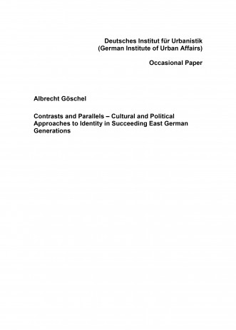 Cover: Contrasts and Parallels – Cultural and Political Approaches to Identity..