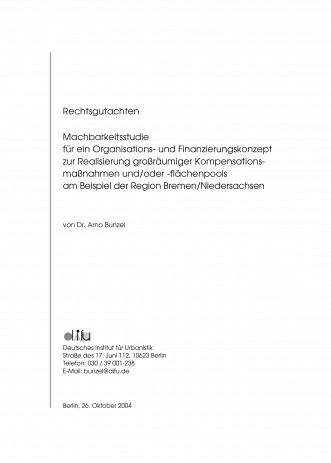 Cover: Machbarkeitsstudie für ein Organisations- und Finanzierungskonzept zur Re