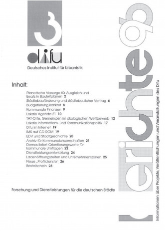 Cover: Difu-Berichte 3/1996