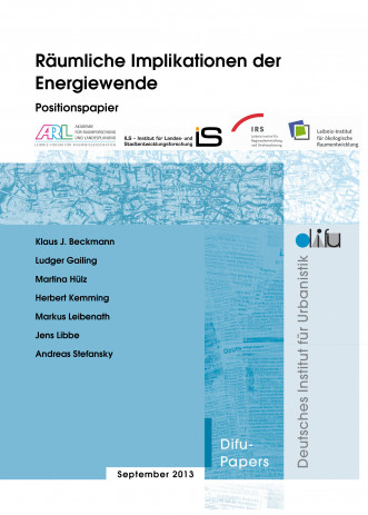 Cover: Räumliche Implikationen der Energiewende