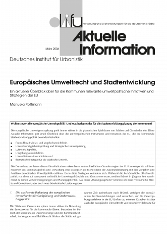 Cover Aktuelle Information 3/2006 Cover der Publikation