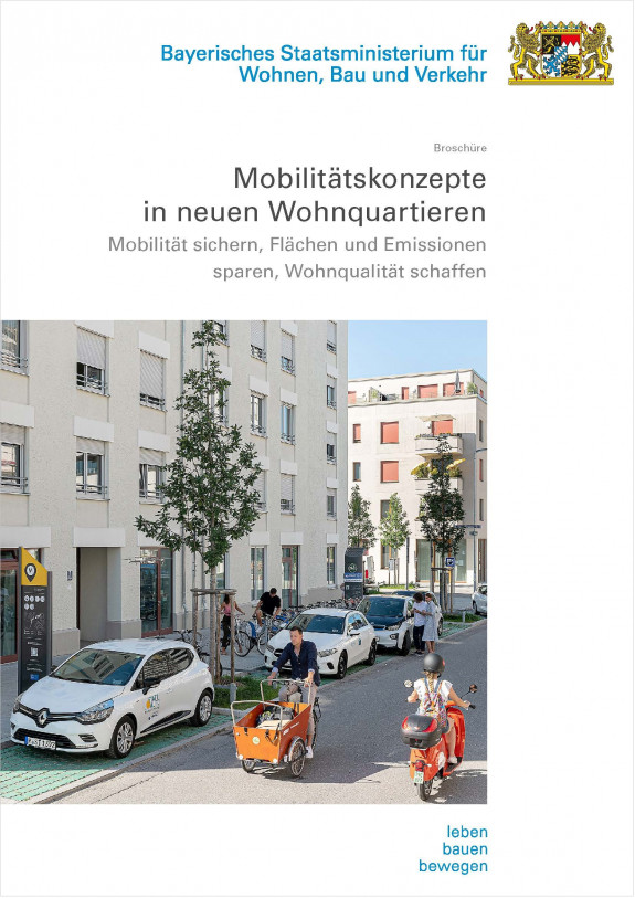 Cover der Broschüre "Mobilitätskonzepte in neuen Wohnquartieren"