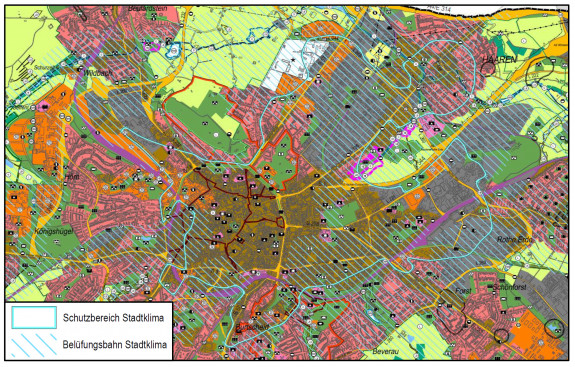Ausschnitt aus dem Flächennutzungsplan der Stadt Aachen