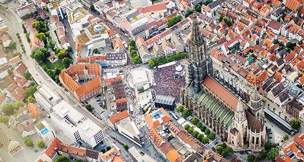 Foto: Luftbild der Stadt Ulm